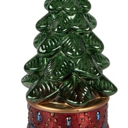 Clayre & Eef Christmas Decoration with LED Lighting Christmas Tree Ø 12x27 cm Green Plastic