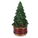 Clayre & Eef Kerstdecoratie met LED-verlichting Kerstboom Ø 12x27 cm Groen Kunststof