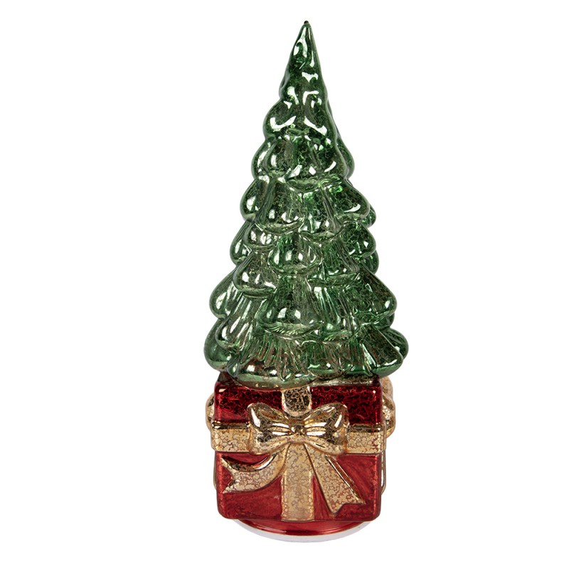 Clayre & Eef Christmas Decoration with LED Lighting Christmas Tree 13x13x30 cm Green Plastic