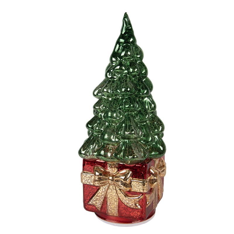 Clayre & Eef Christmas Decoration with LED Lighting Christmas Tree 13x13x30 cm Green Plastic