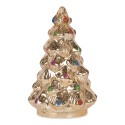 Clayre & Eef Kerstdecoratie met LED-verlichting Kerstboom Ø 12x18 cm Zilverkleurig Glas