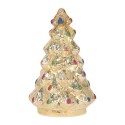 Clayre & Eef Kerstdecoratie met LED-verlichting Kerstboom Ø 12x18 cm Zilverkleurig Glas