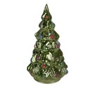 Clayre & Eef Weihnachtsdekoration mit LED-Beleuchtung Weihnachtsbaum Ø 13x23 cm Grün Kunststoff