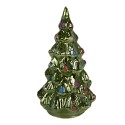 Clayre & Eef Weihnachtsdekoration mit LED-Beleuchtung Weihnachtsbaum Ø 13x23 cm Grün Kunststoff