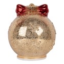 Clayre & Eef Kerstdecoratie met LED-verlichting Kerstbal Ø 15x16 cm Goudkleurig Glas