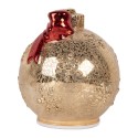 Clayre & Eef Kerstdecoratie met LED-verlichting Kerstbal Ø 15x16 cm Goudkleurig Glas