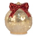 Clayre & Eef Kerstdecoratie met LED-verlichting Kerstbal Ø 15x16 cm Goudkleurig Glas