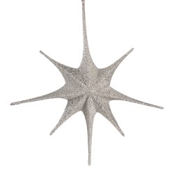 Clayre & Eef Ornamento Natalizio Stella 70x10x70 cm Color argento Carta