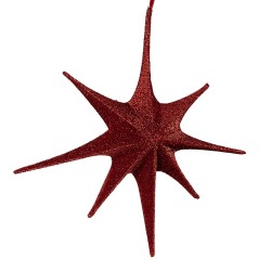 Clayre & Eef Weihnachtsanhänger Stern 85x10x85 cm Rot Papier