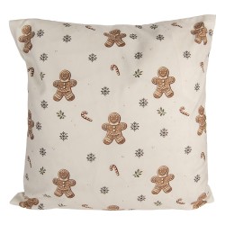 Clayre & Eef Dekokissen Beige Synthetisch Weihnachten