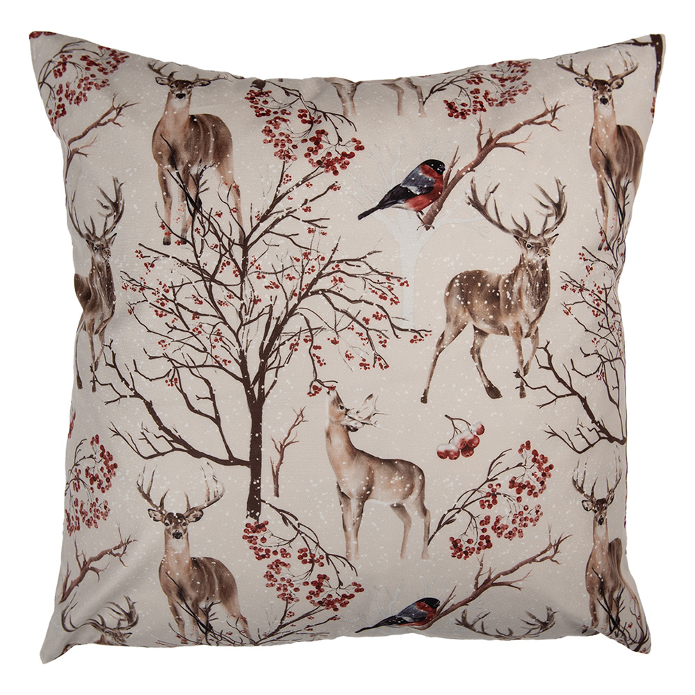 Clayre & Eef Sierkussen 45x45 cm Beige Polyester Hert