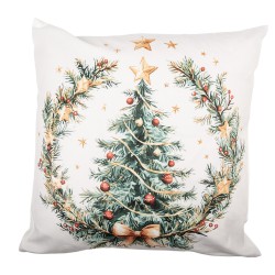 Clayre & Eef Sierkussen 45x45 cm Beige Polyester Kerstboom