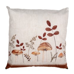 Clayre & Eef Sierkussen Beige Synthetisch Paddenstoelen