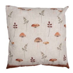 Clayre & Eef Coussin Beige Synthétique Champignons