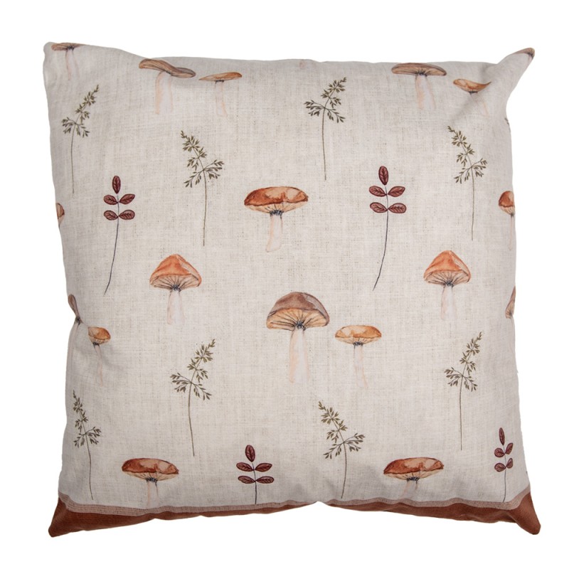 Clayre & Eef Sierkussen Beige Synthetisch Paddenstoelen