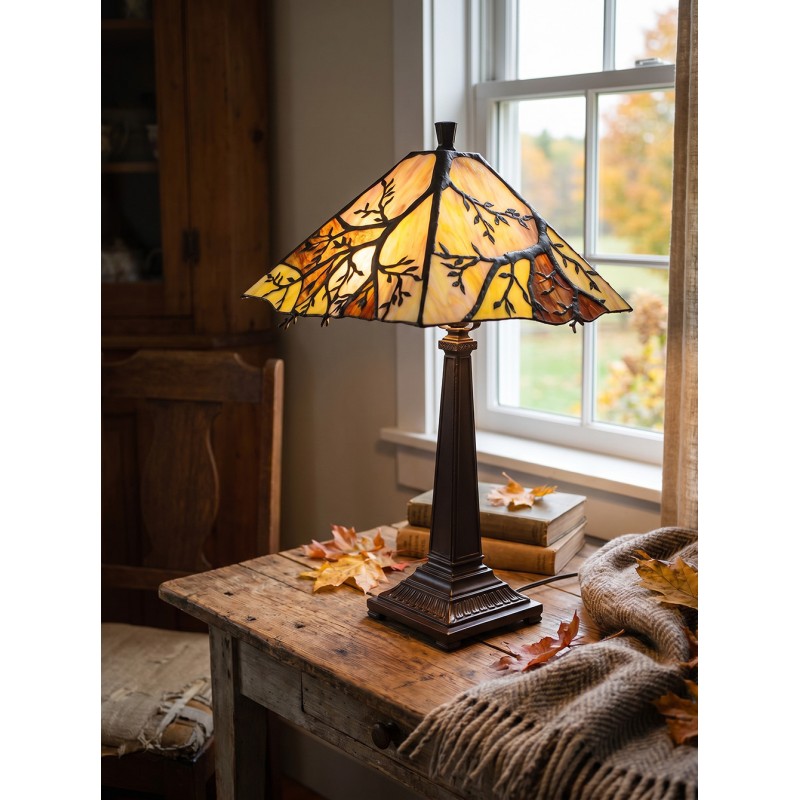 Lumilamp Table Lamp Tiffany 36x36x57 cm Beige Brown Glass