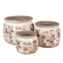 Clayre & Eef Fioriera Ø 20x15 cm Beige Rosa Ceramica Fiori