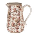 Clayre & Eef Decoratie Kan 21x15x23 cm Beige Roze Keramiek Bloemen