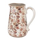 Clayre & Eef Decoratie Kan 21x15x23 cm Beige Roze Keramiek Bloemen