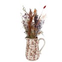 Clayre & Eef Decoratie Kan 21x15x23 cm Beige Roze Keramiek Bloemen
