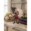 Clayre & Eef Figur Weihnachtsmann 9x4x23 cm Rot Polyresin