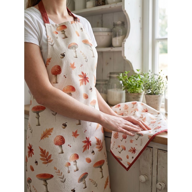 Clayre & Eef Keukenschort 70x85 cm Beige Katoen