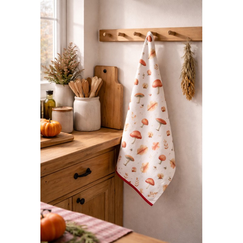 Clayre & Eef Geschirrtuch 50x70 cm Beige Baumwolle