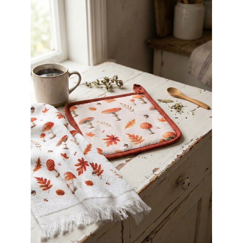 Clayre & Eef Pannenlap 20x20 cm Beige Katoen