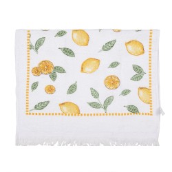 Clayre & Eef Serviette invitée 40x66 cm Blanc Coton Citrons