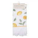Clayre & Eef Serviette invitée 40x66 cm Blanc Coton Citrons