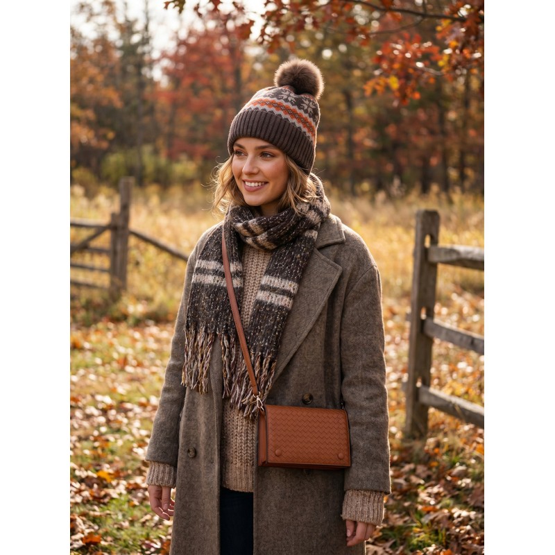 Clayre & Eef Châle d'hiver pour dames 50x210 cm Gris Textile