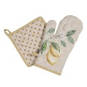 Clayre & Eef Ovenwant 18x30 cm Beige Geel Katoen Citroen