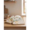 Clayre & Eef Manique de four 18x30 cm Beige Jaune Coton Citron