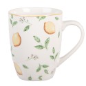 Clayre & Eef Mug 350 ml White Porcelain Lemons