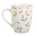 Clayre & Eef Mug 350 ml White Porcelain Lemons