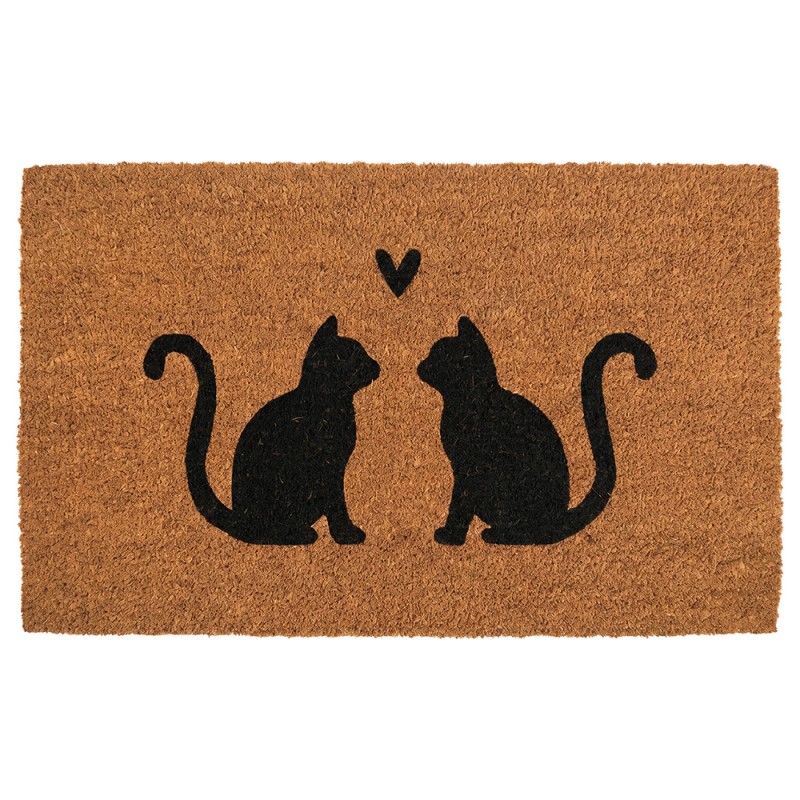 Clayre & Eef Deurmat Bruin Kokos Katten