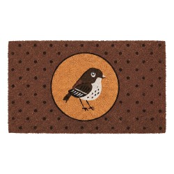 Clayre & Eef Fußmatte Braun Kokosnuss Vogel