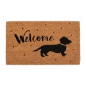 Clayre & Eef Door Mat Brown Coconut Dog