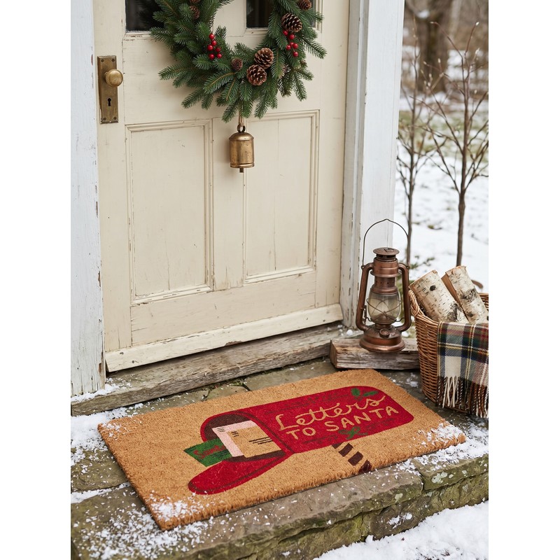 Clayre & Eef Deurmat Bruin Kokos Kerst