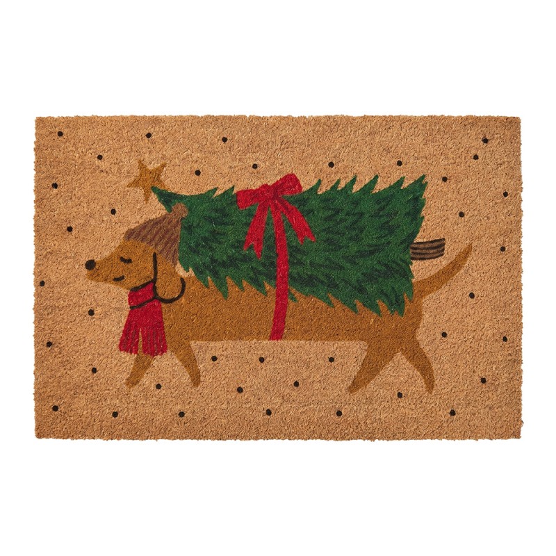 Clayre & Eef Deurmat Bruin Kokos Kerst
