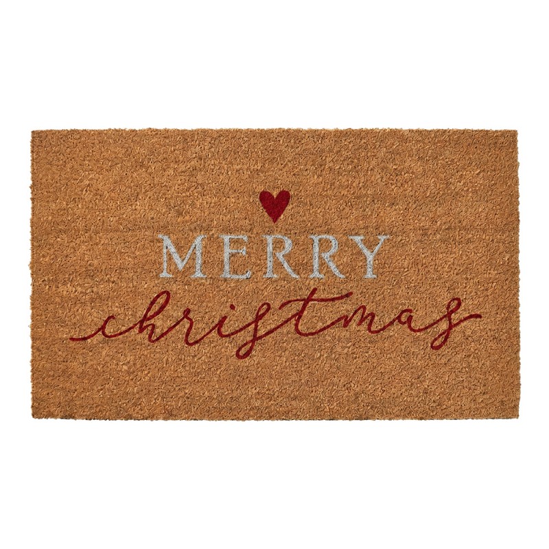 Clayre & Eef Fußmatte Braun Kokosnuss Weihnachten