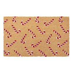 Clayre & Eef Deurmat Bruin Kokos Zuurstok Kerst