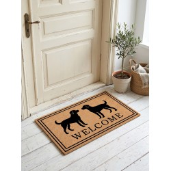 Clayre & Eef Paillasson Marron Noix de coco Chien