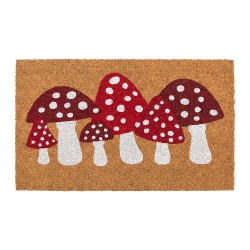 Clayre & Eef Deurmat Bruin Kokos Paddenstoelen