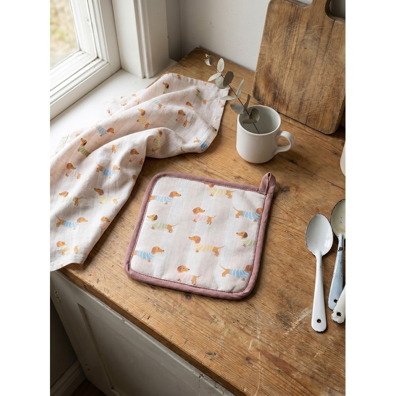 Clayre & Eef Asciugamani da cucina 50x70 cm Beige Cotone