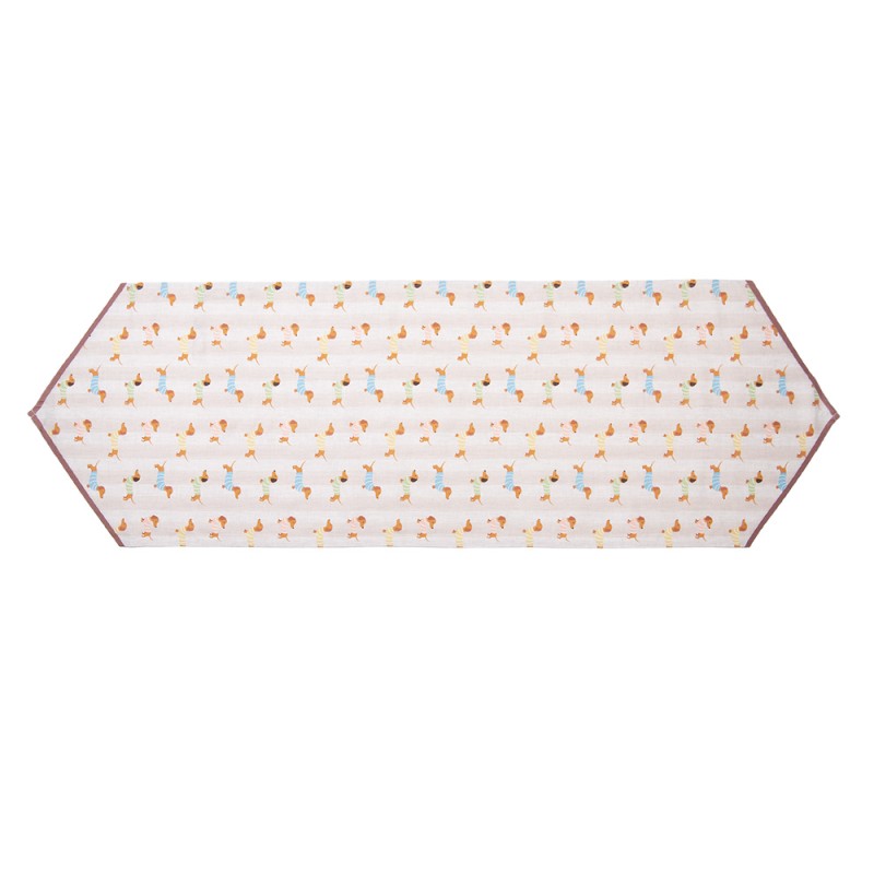 Clayre & Eef Chemin de table 50x160 cm Beige Coton