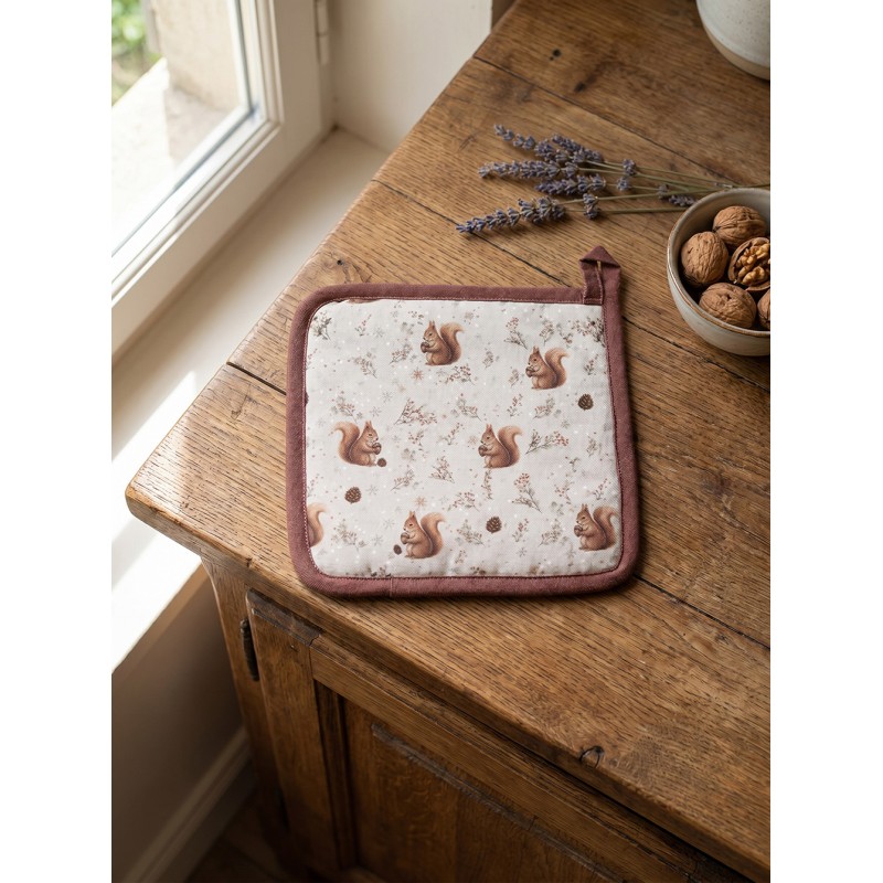 Clayre & Eef Pannenlap 20x20 cm Beige Katoen