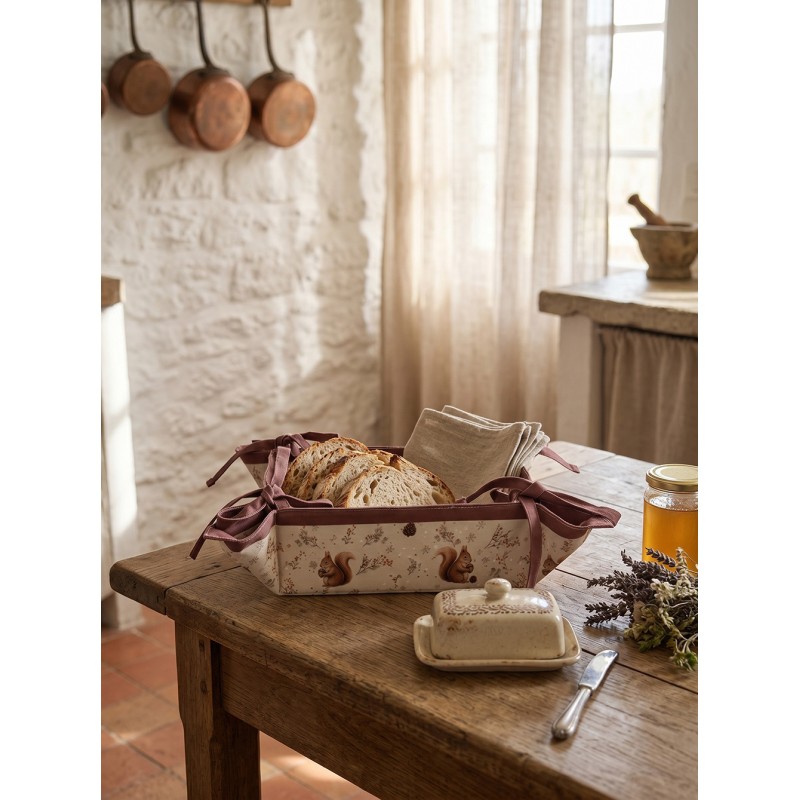 Clayre & Eef Broodmand 35x35x8 cm Beige Katoen