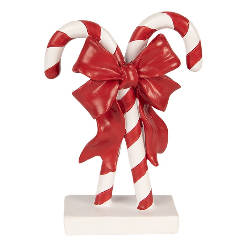 Clayre & Eef Christmas Decoration Figurine Candy Cane 12x5x16 cm Red Plastic