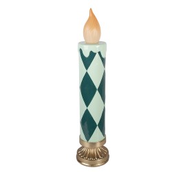 Clayre & Eef Kerstdecoratie met LED-verlichting Kandelaar Ø 13x57 cm Groen Keramisch materiaal